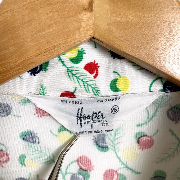 1970s vintage berry print button down shirt - size large - Picture 9 of 9